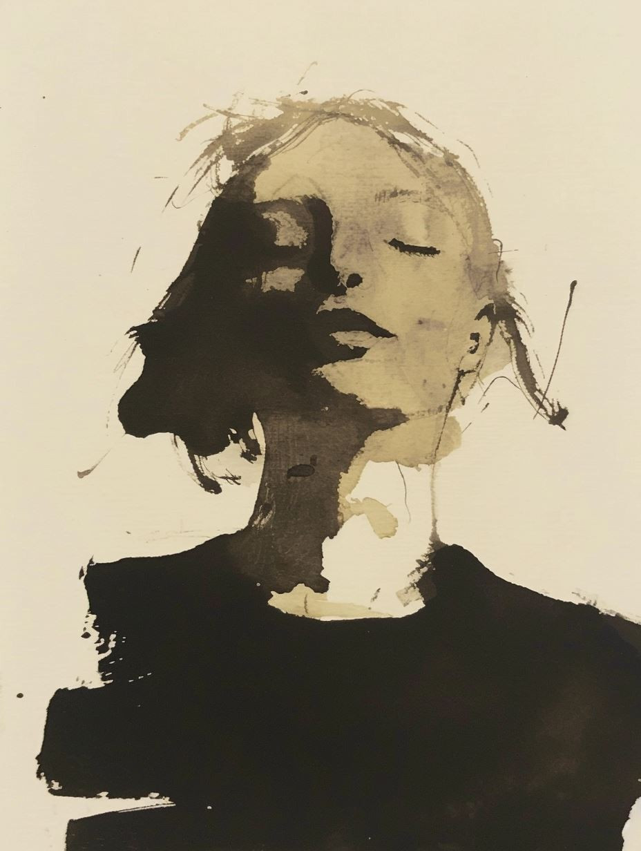Ethereal Ink Wash Portraiture - Image 4