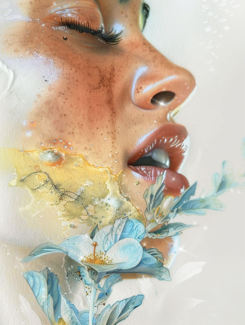 Ethereal Blooms: A Surreal Portrait Study - Image 1