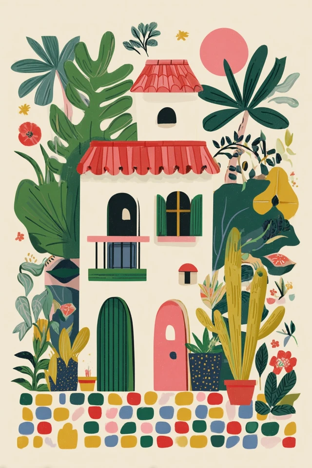 Whimsical Folk Art Quartet - Image 6