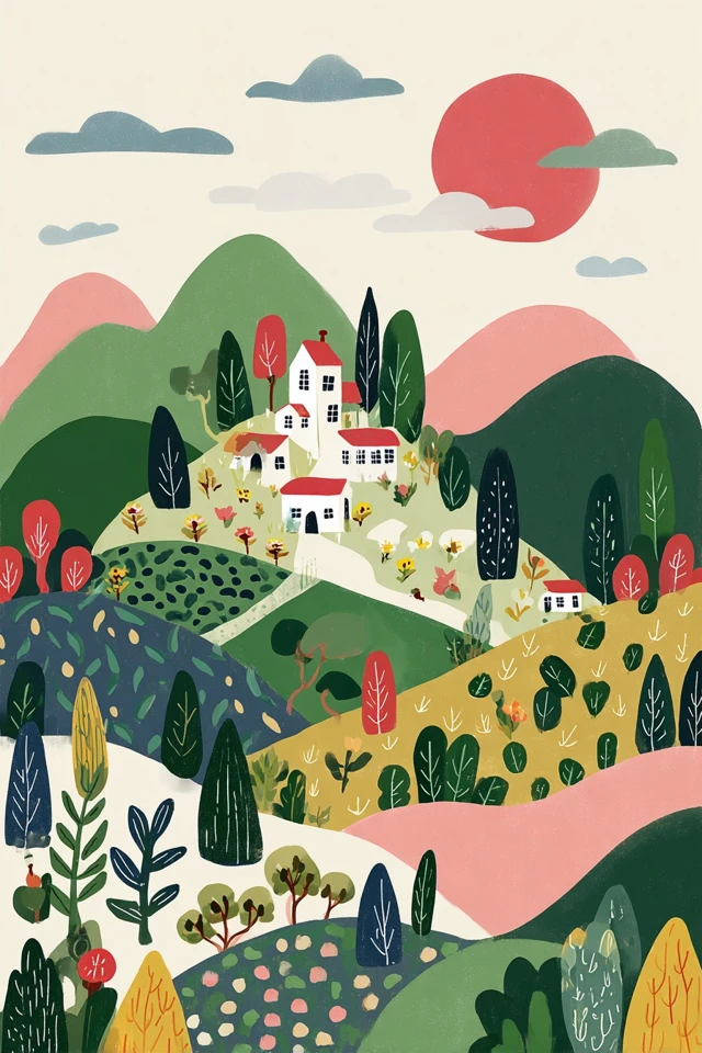 Whimsical Folk Art Quartet - Image 2