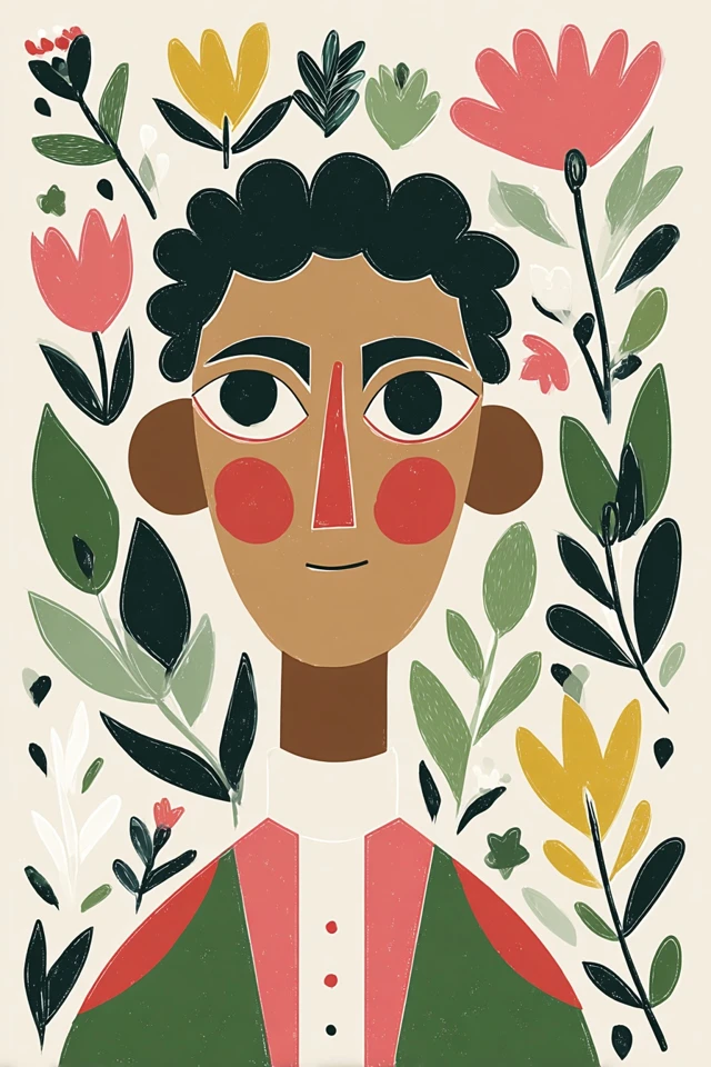 Whimsical Folk Art Quartet - Image 1