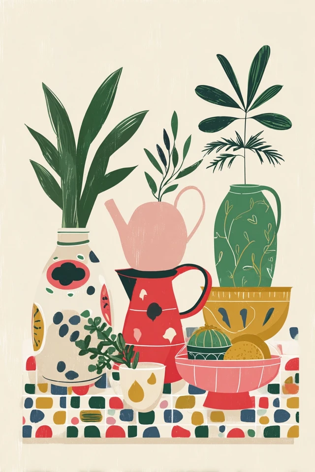 Whimsical Folk Art Quartet - Image 3