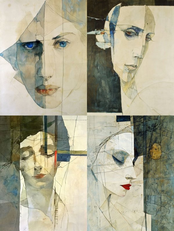Fragmented Souls in Watercolor