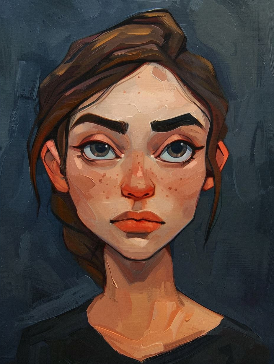 Impasto Portrait of Quiet Contemplation - Image 2