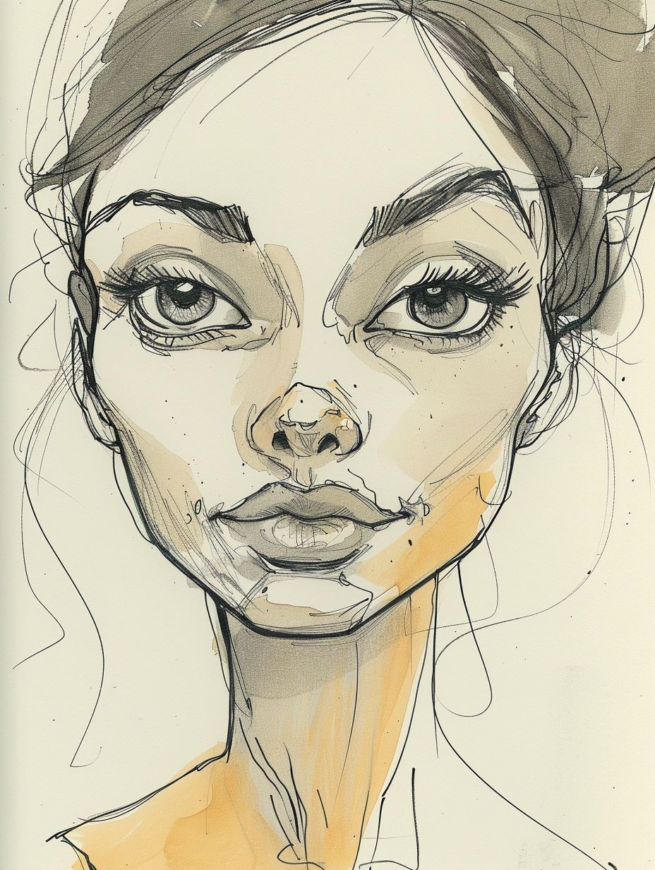 Ethereal Ink and Wash Portrait - Image 3