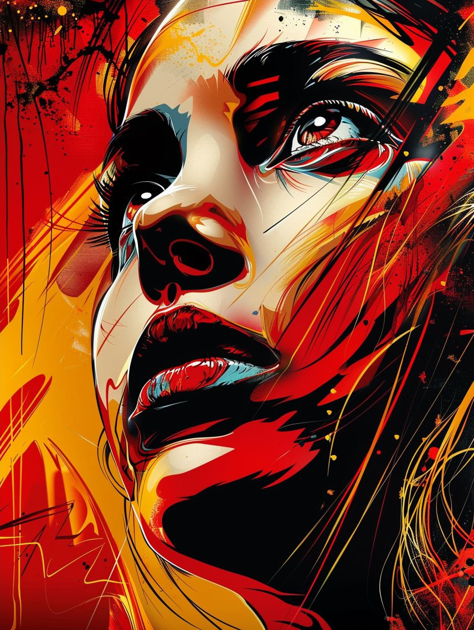 Vibrant Liquid Neon Portrait - Image 4