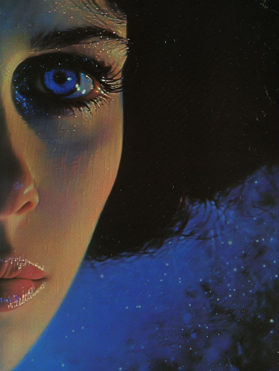 Celestial Gaze in Deep Blue - Image 1