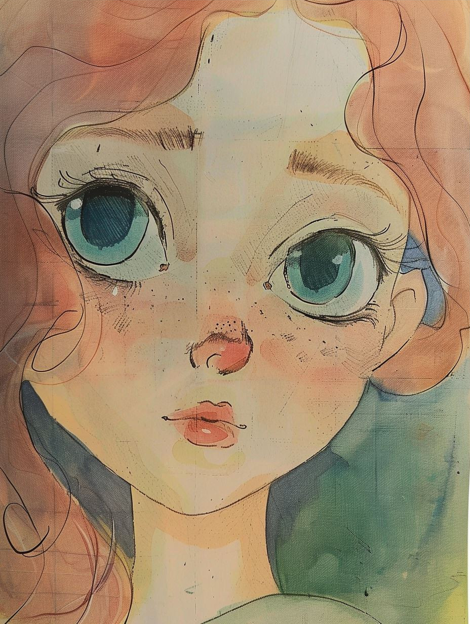 Dreamy Gazes in Watercolor - Image 3