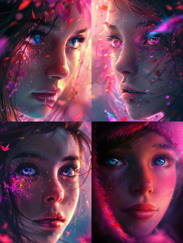 Ethereal Neon Dream Portraits