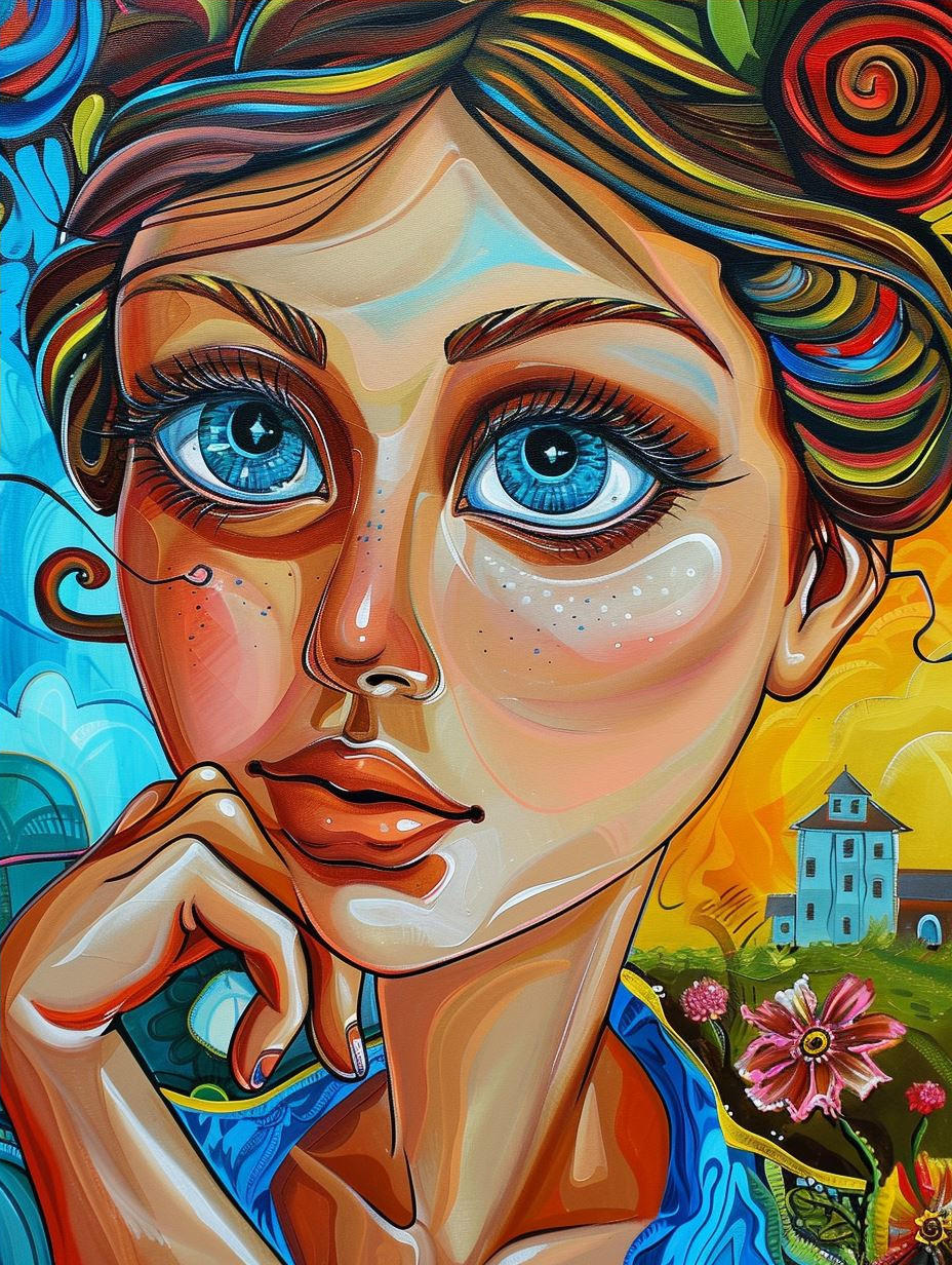 Vibrant Swirling Portrait Art - Image 4