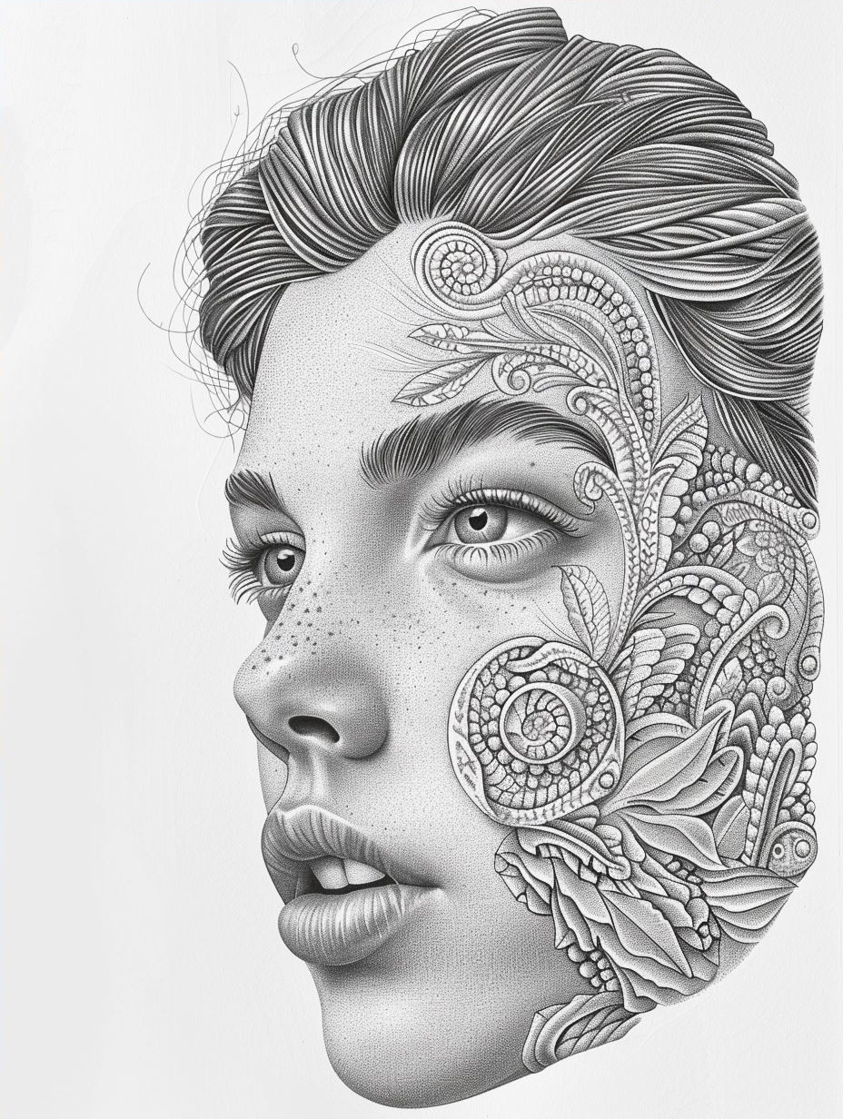 Ornate Gilded Henna Portrait - Image 4