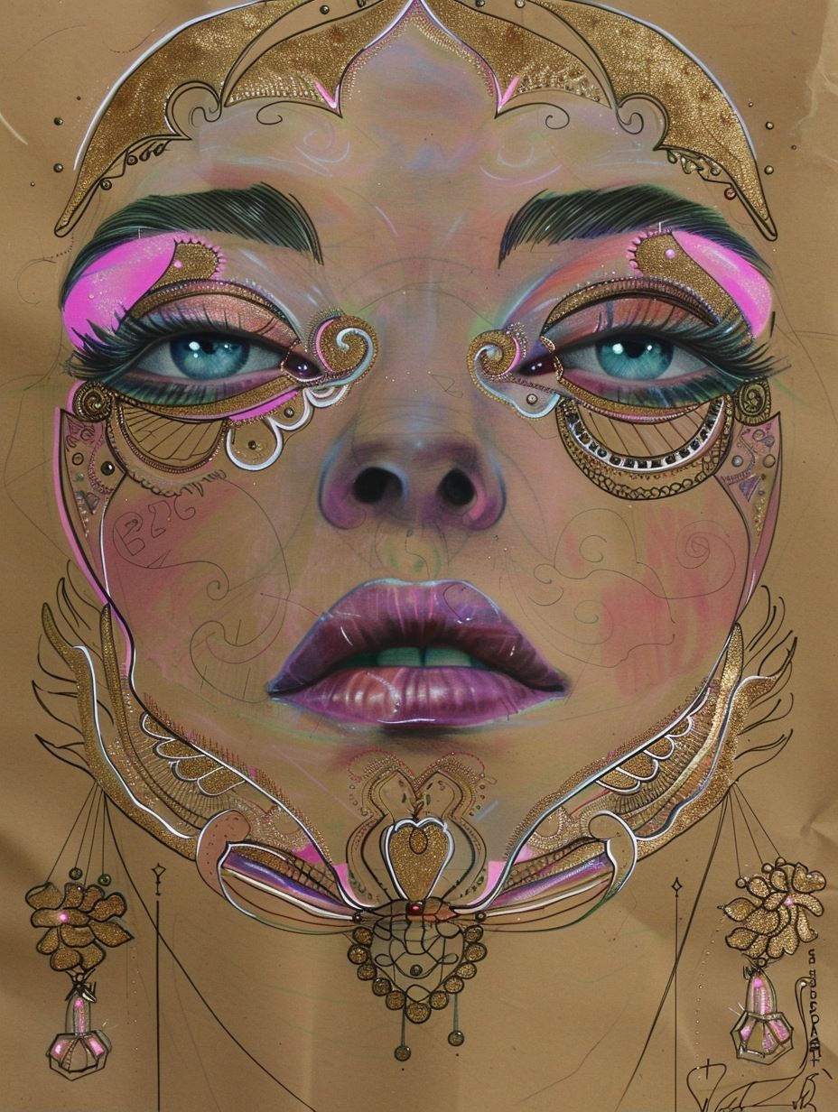 Ornate Gilded Ethereal Portrait - Image 2