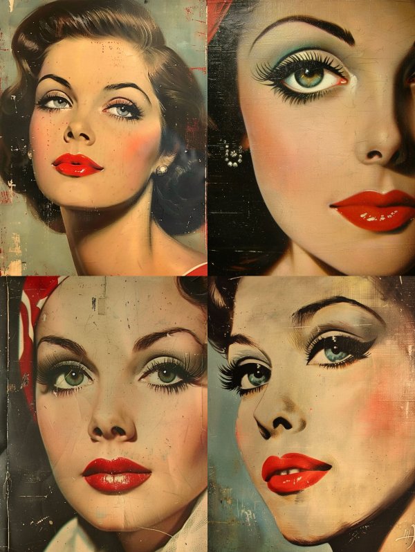 Vintage Glamour Quad Portrait