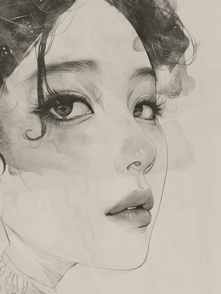 Ethereal Whispers in Monochrome - Image 1