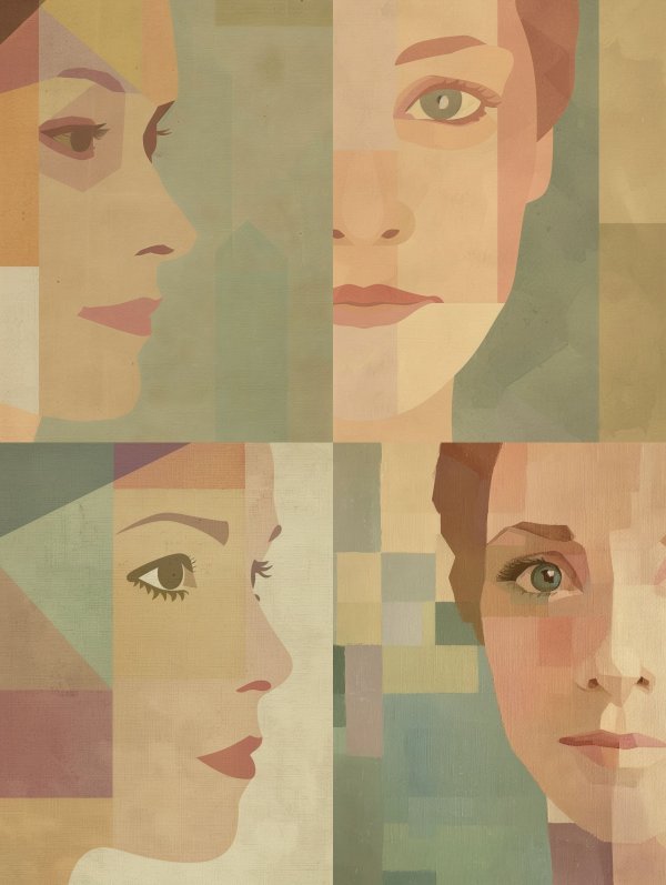 Geometric Pastel Portrait Study