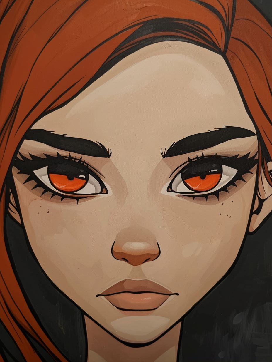 Amber Gaze Stylized Portrait