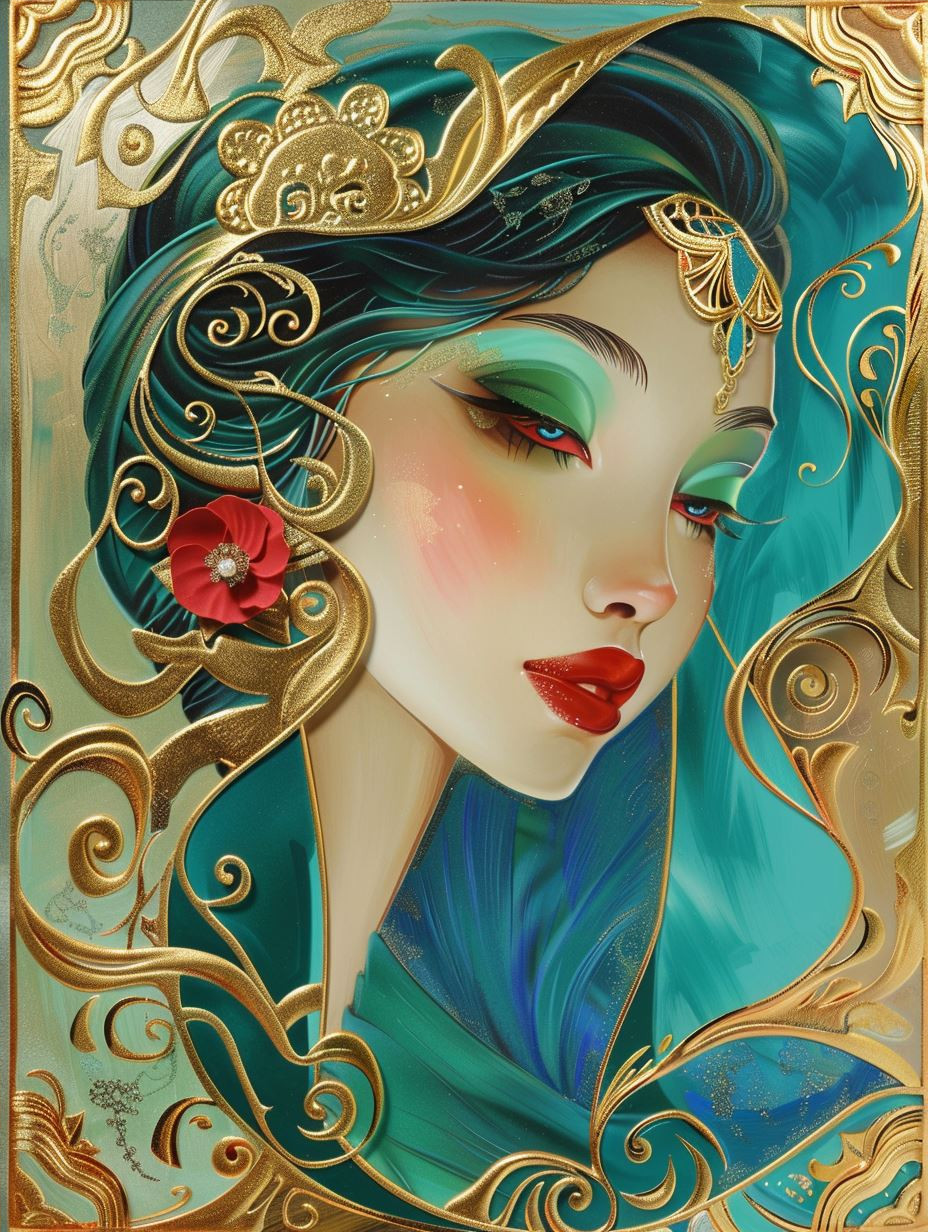Ethereal Gilded Teal Goddess - Image 4