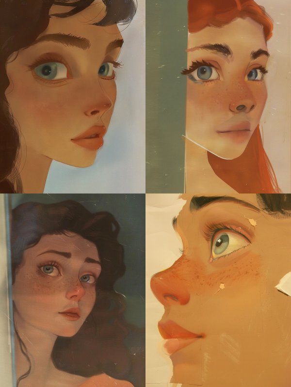 Ethereal Gazes: A Digital Portrait Study