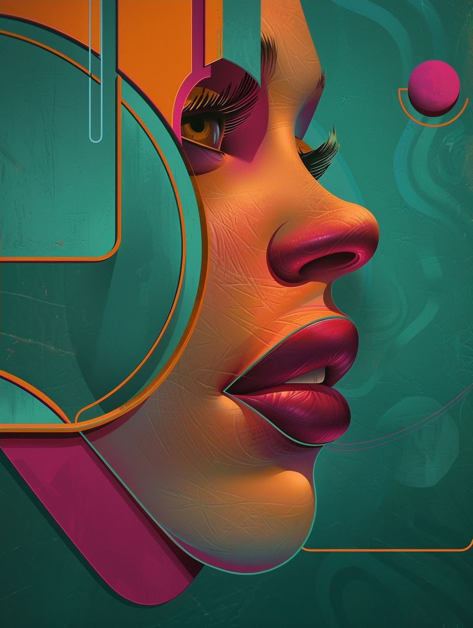Cybernetic Soul in Neon Hue - Image 4