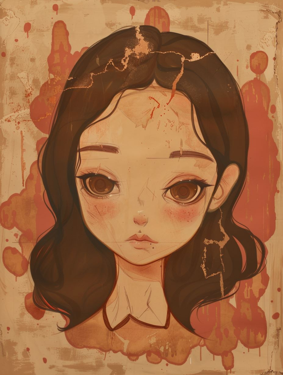 Melancholic Vintage Porcelain Portrait
