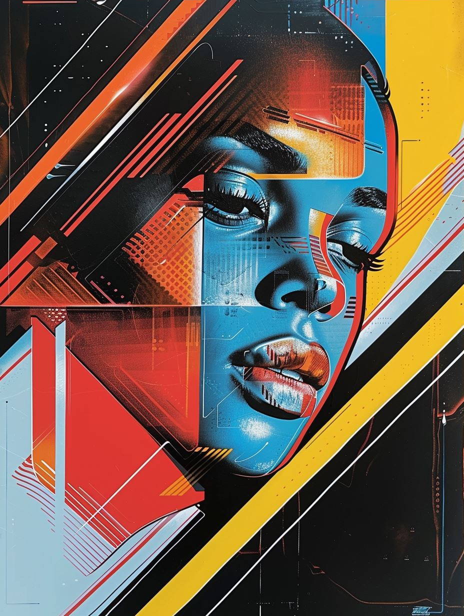 Cybernetic Neon Portrait Fusion - Image 3