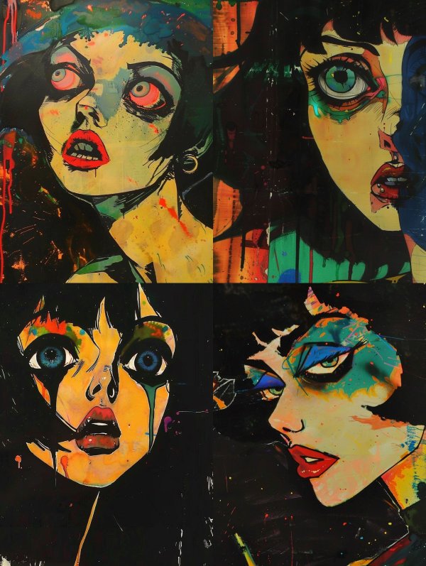 Psychotic Neon Pop Art Portrait