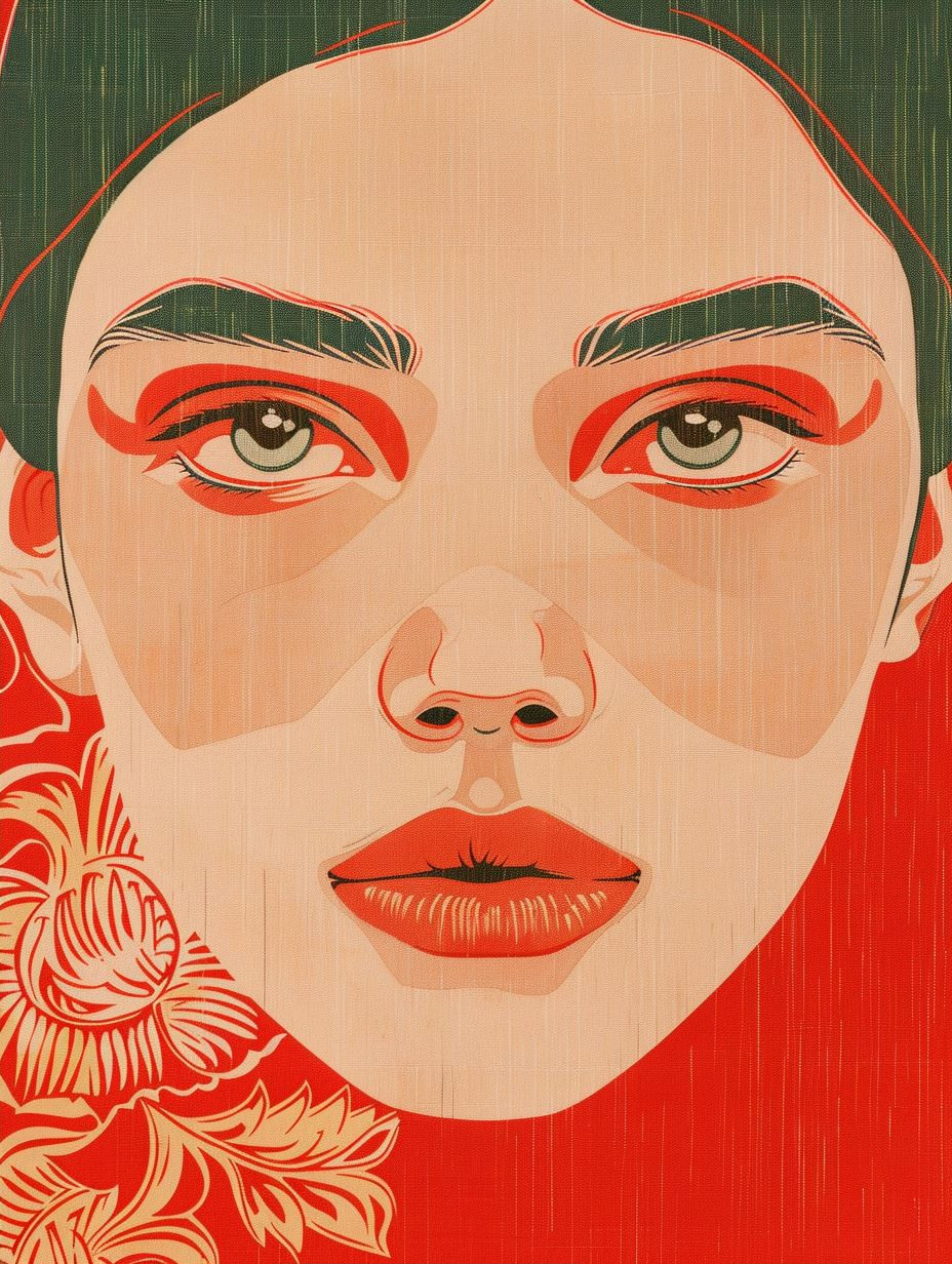 Crimson Floral Portraiture Series - Image 2