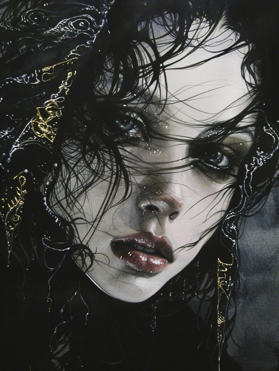 Dark Gothic Ink Portrait - Image 2