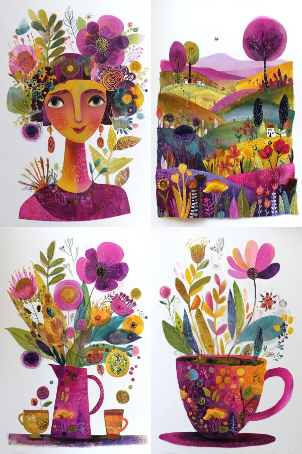 Whimsical Floral Dreams Art Collection