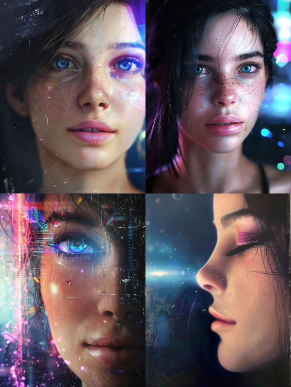 Neon Dreams: Cybernetic Portraits