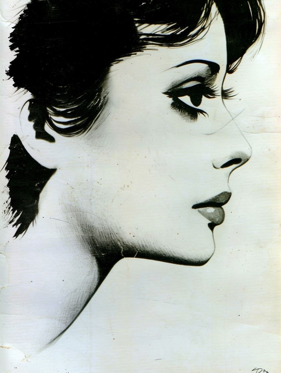 Mysterious Noir Lace Portrait - Image 2