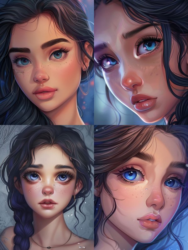 Ethereal Gaze: Digital Portrait Series