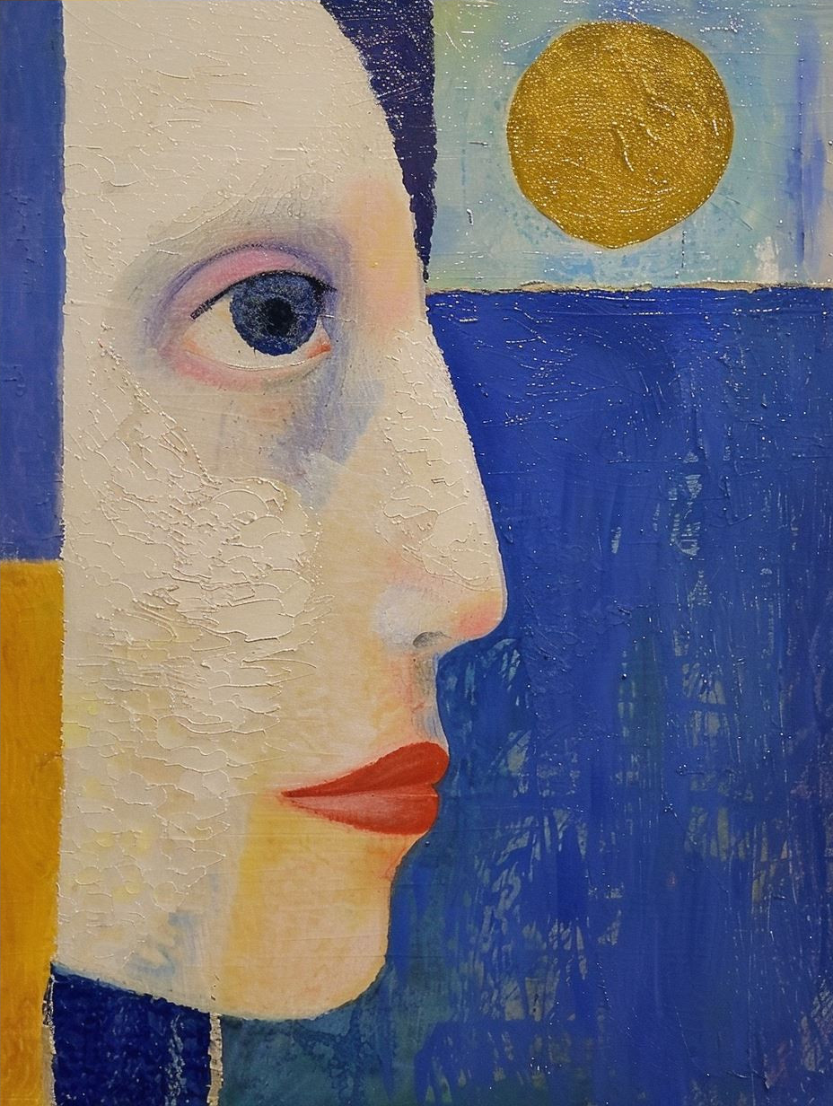 Fragmented Faces in Blue - Image 4