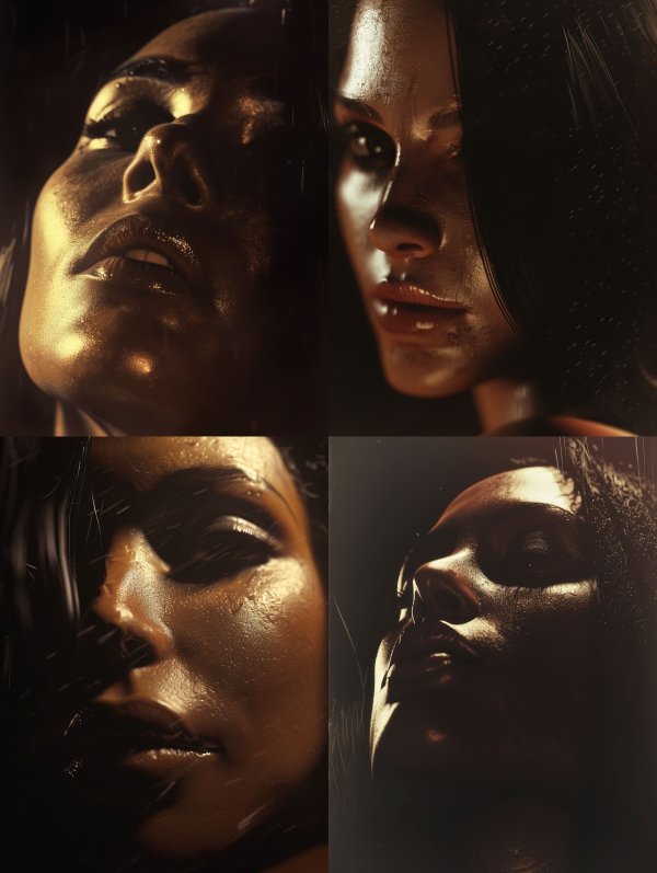 Golden Shadows of Ethereal Beauty