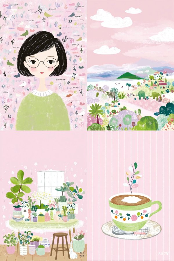Whimsical Pastel Dreams Illustration