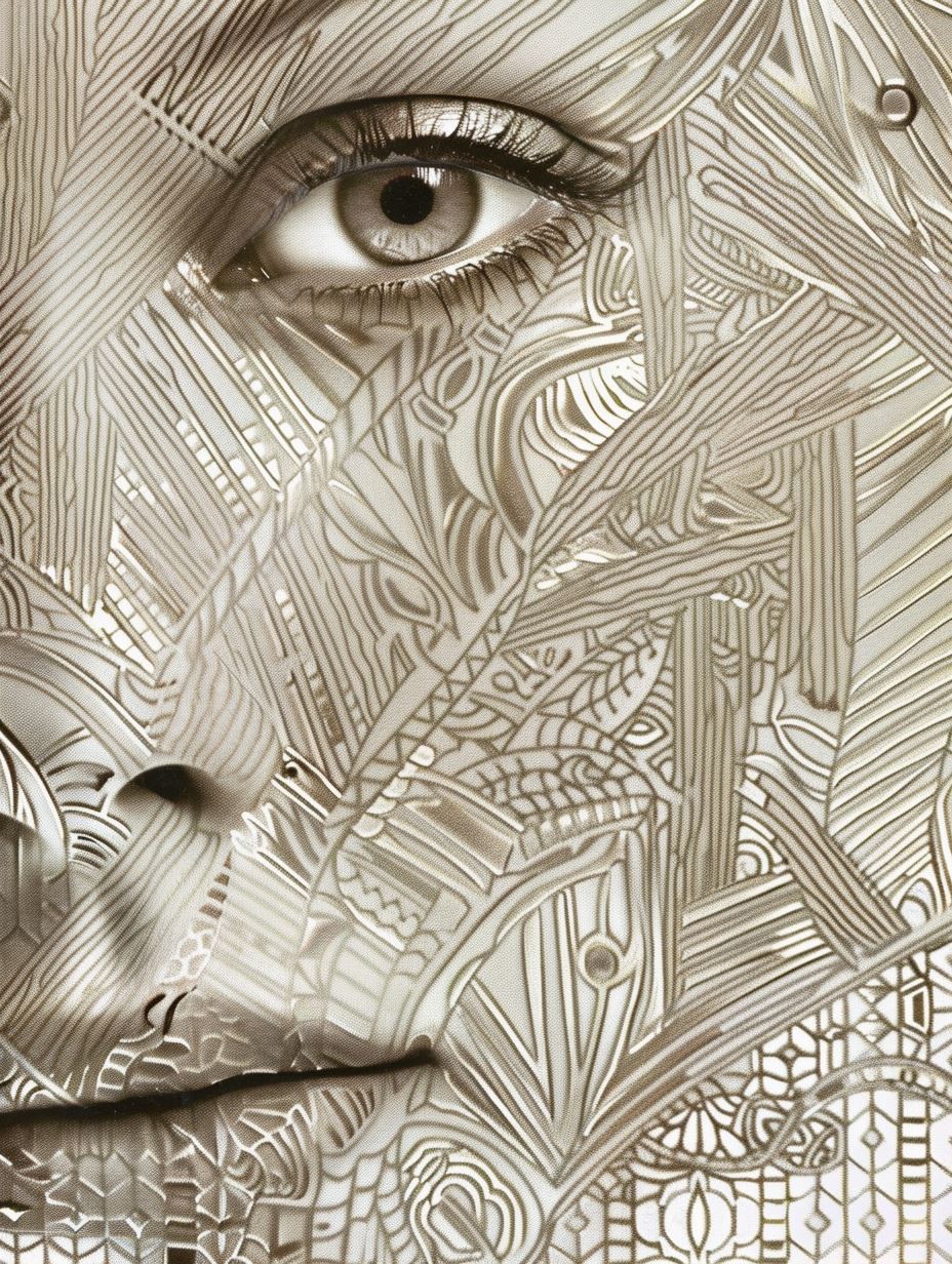 Fragmented Golden Mirror Portrait - Image 2