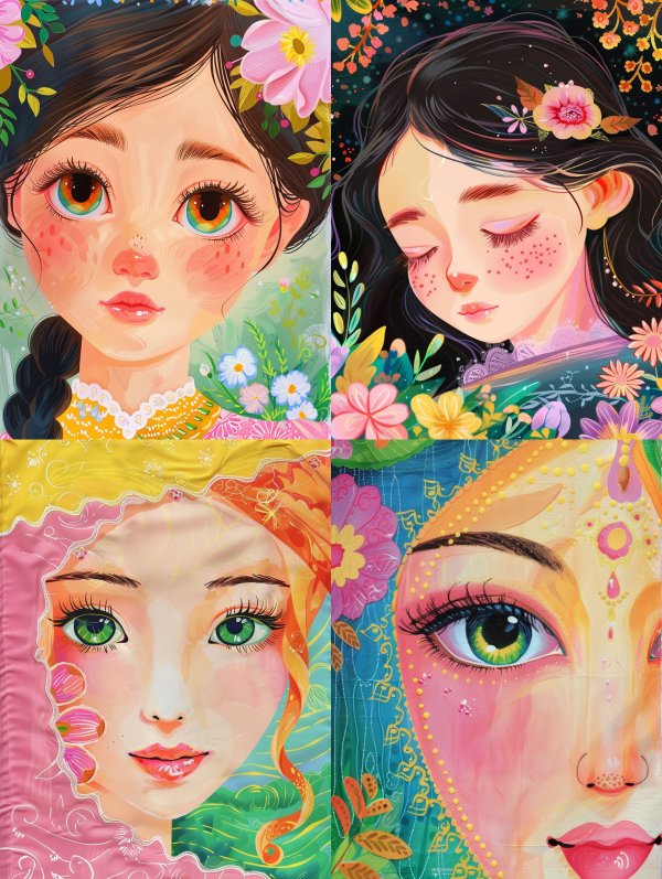 Floral Dreams: Ethereal Digital Portraits