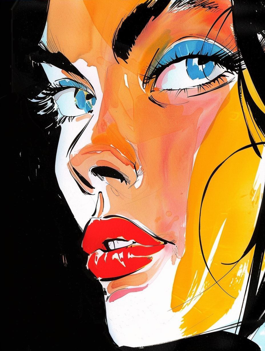 Vibrant Expressionist Female Portraits - Image 3