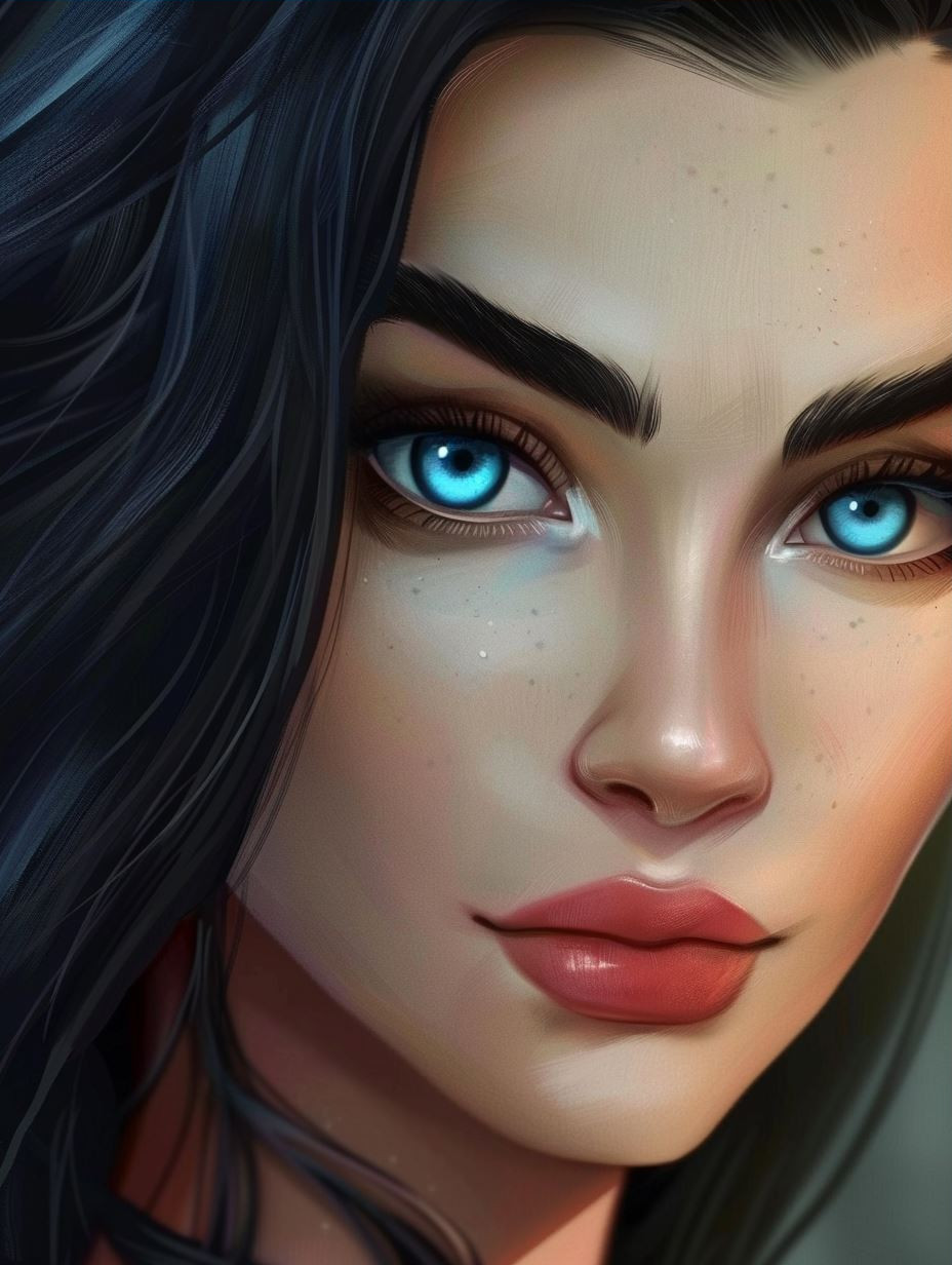 Digital Portraits of a Blue-Eyed Woman - Image 3
