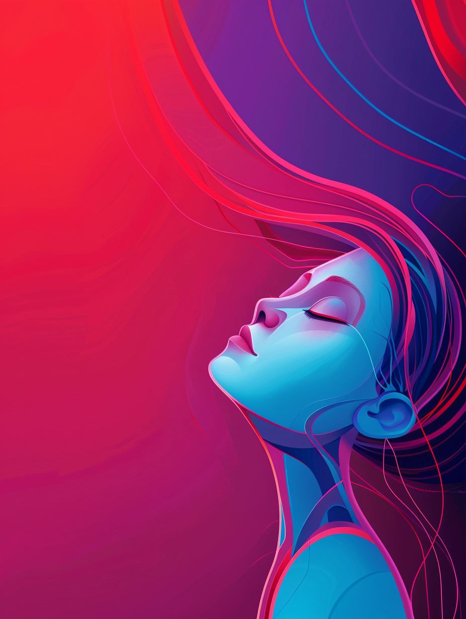 Neon Dreams: Ethereal Blue Portraits - Image 1