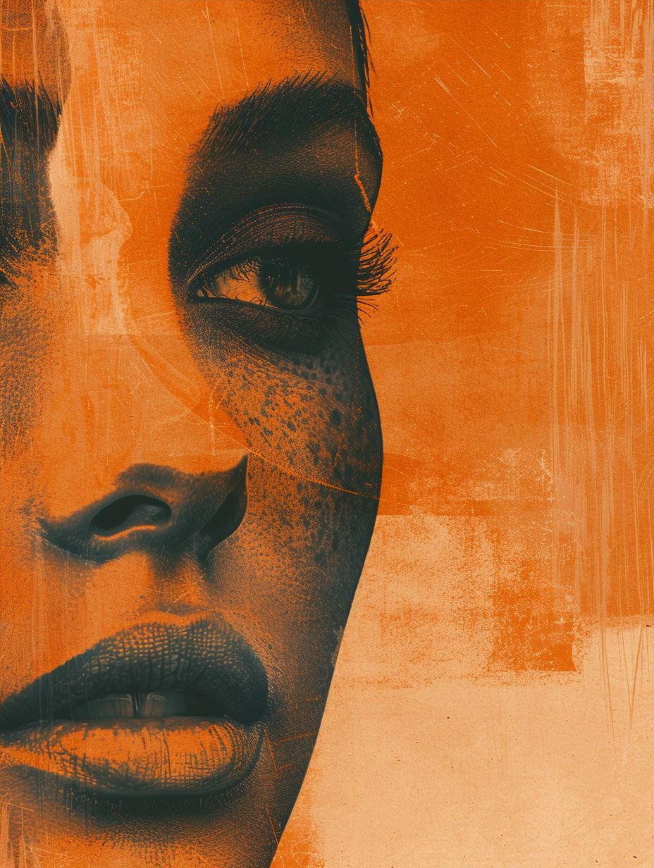 Abstract Orange Portrait Collage - Image 4