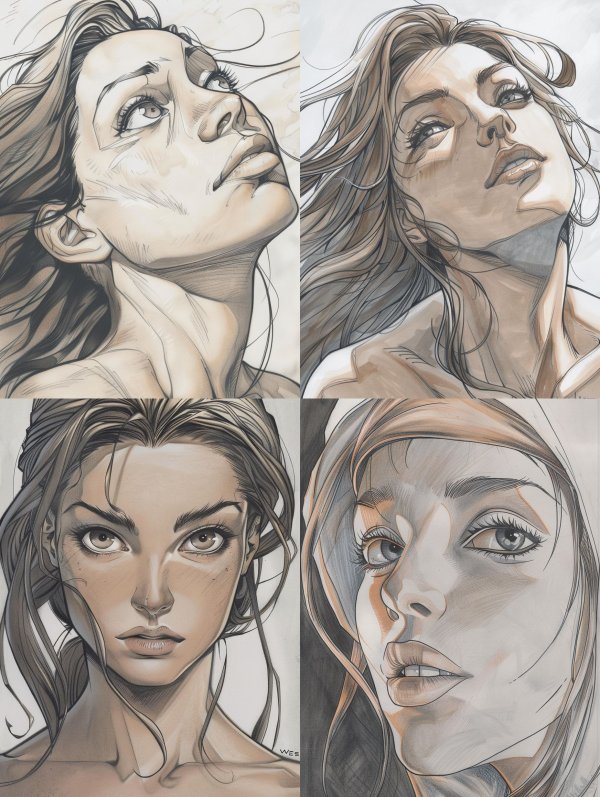 Ethereal Gazes: A Study of Female Portraits