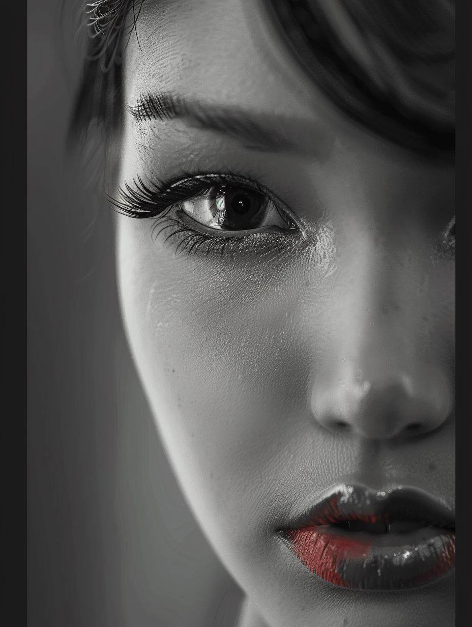 Ethereal Gaze: A Study in Contrast - Image 3
