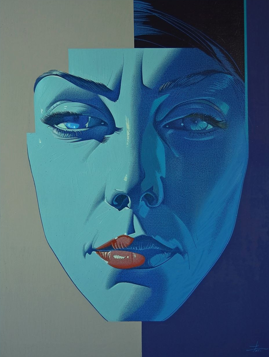 Cyan Shadows and Divided Faces - Image 4