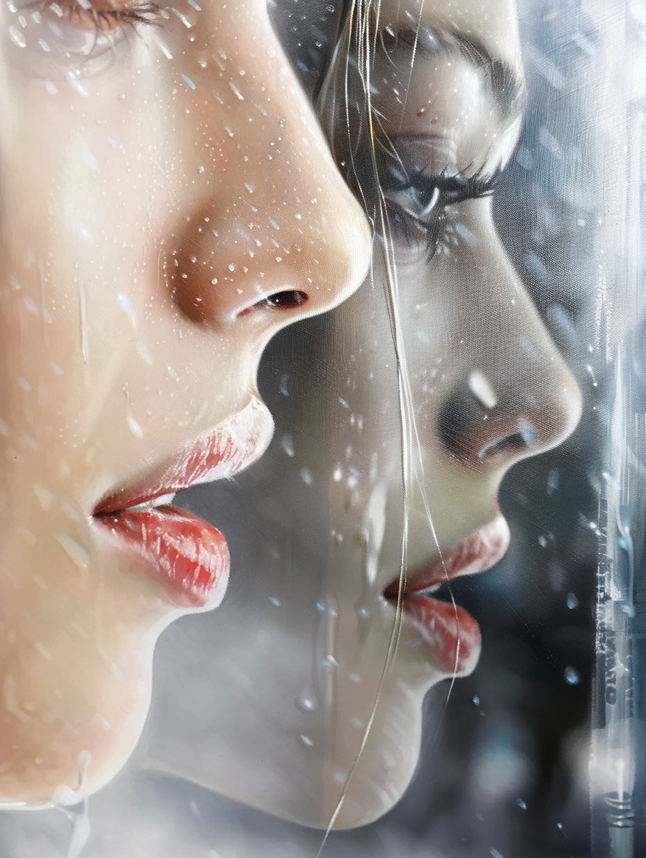 Ethereal Gaze Through Raindrops - Image 4