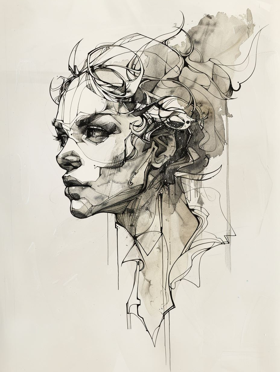 Ethereal Ink Portrait Studies - Image 4