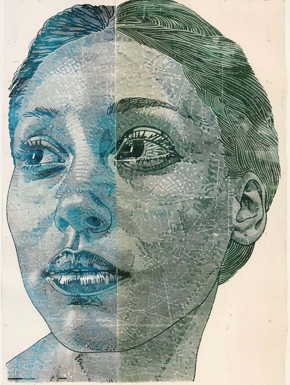 Dual Tone Etched Portrait - Image 1