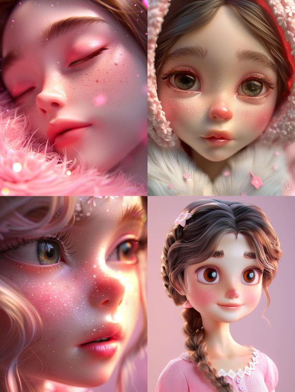 Dreamy Pink Digital Portraits