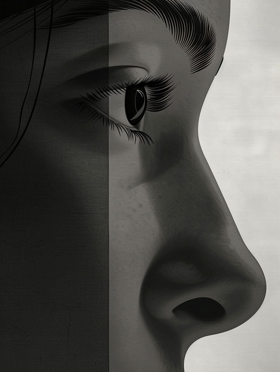 Ethereal Monochrome Portrait Study - Image 3