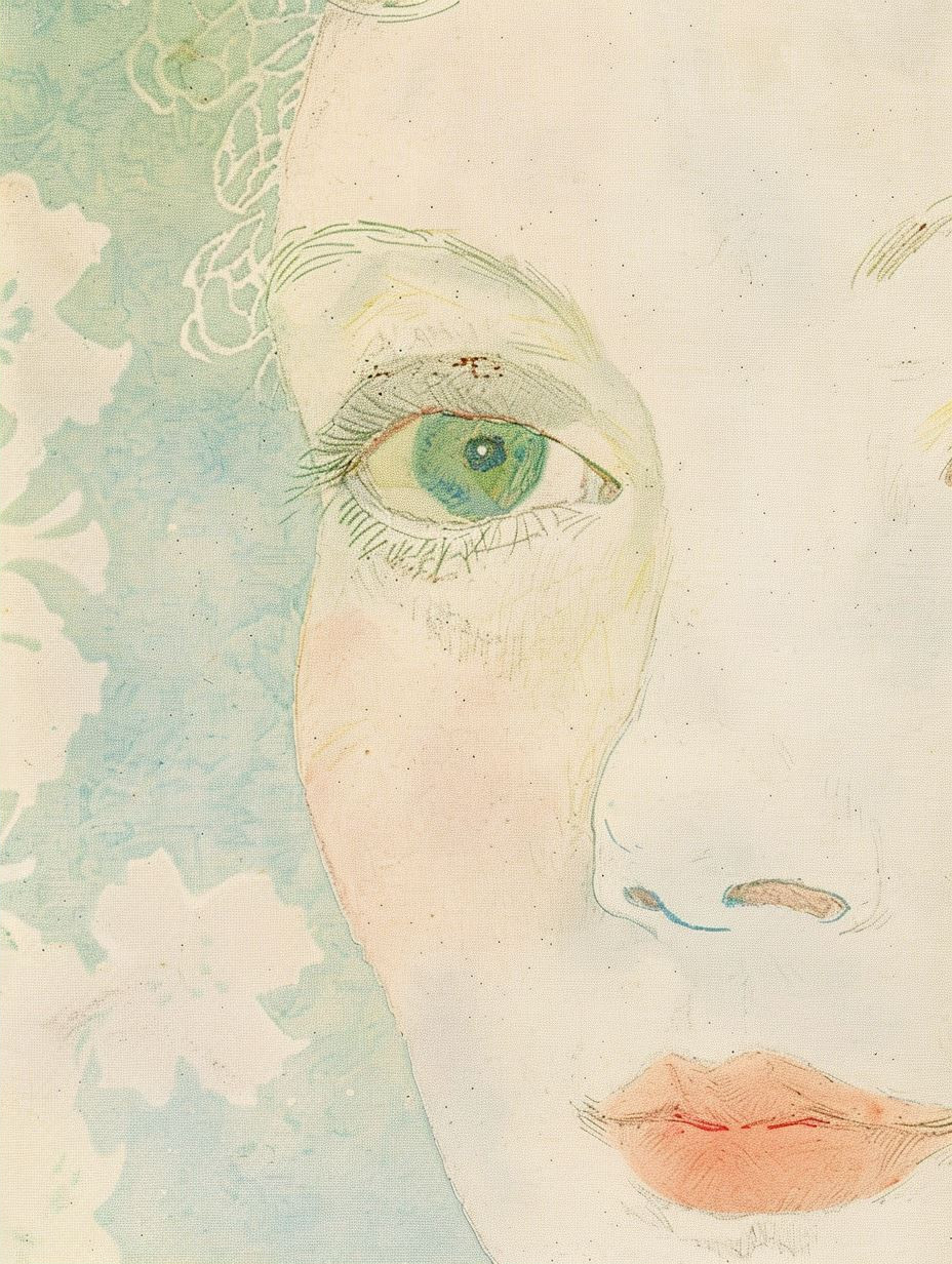 Ethereal Gaze: A Watercolor Quartet - Image 2